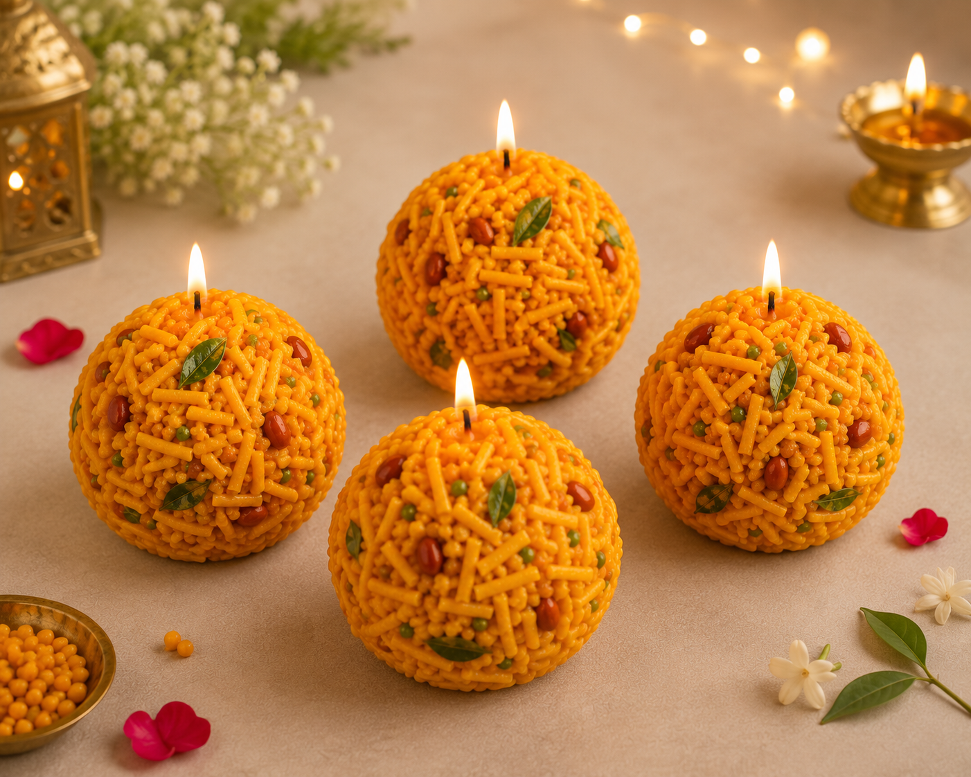 Namkeen Chivda Laddu Candle Mold MB226