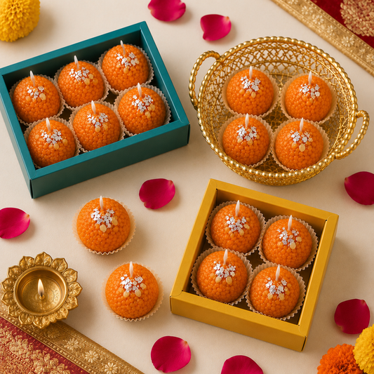 4 Cavity Motichoor Laddu Candle Mold MB237