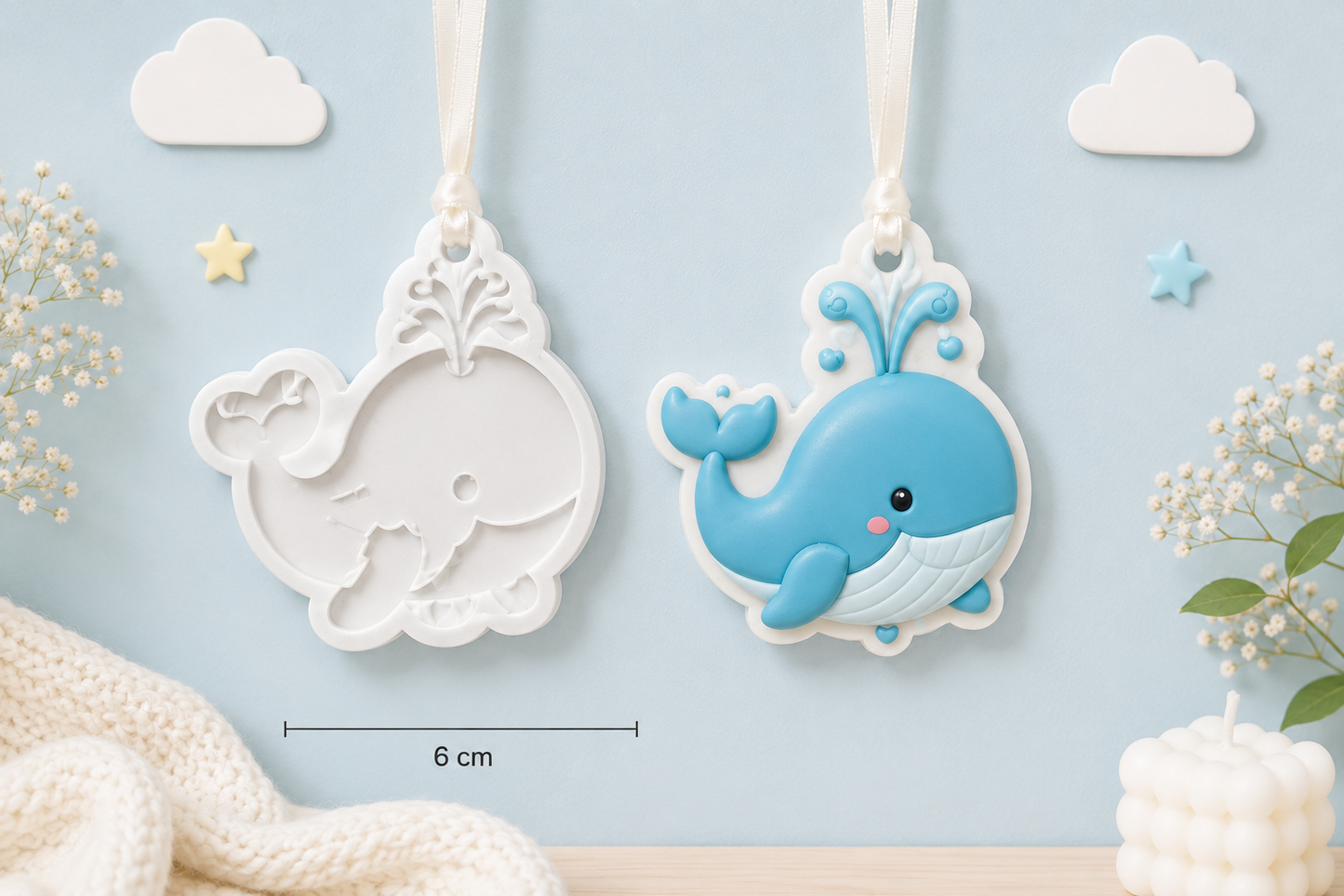 Bubble Splash Whale Wax Sachet Mold WM018
