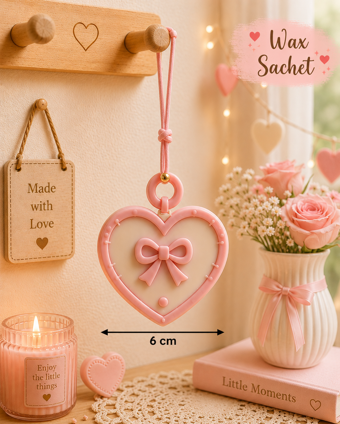Pretty Bow Heart Sachet Mold WM050