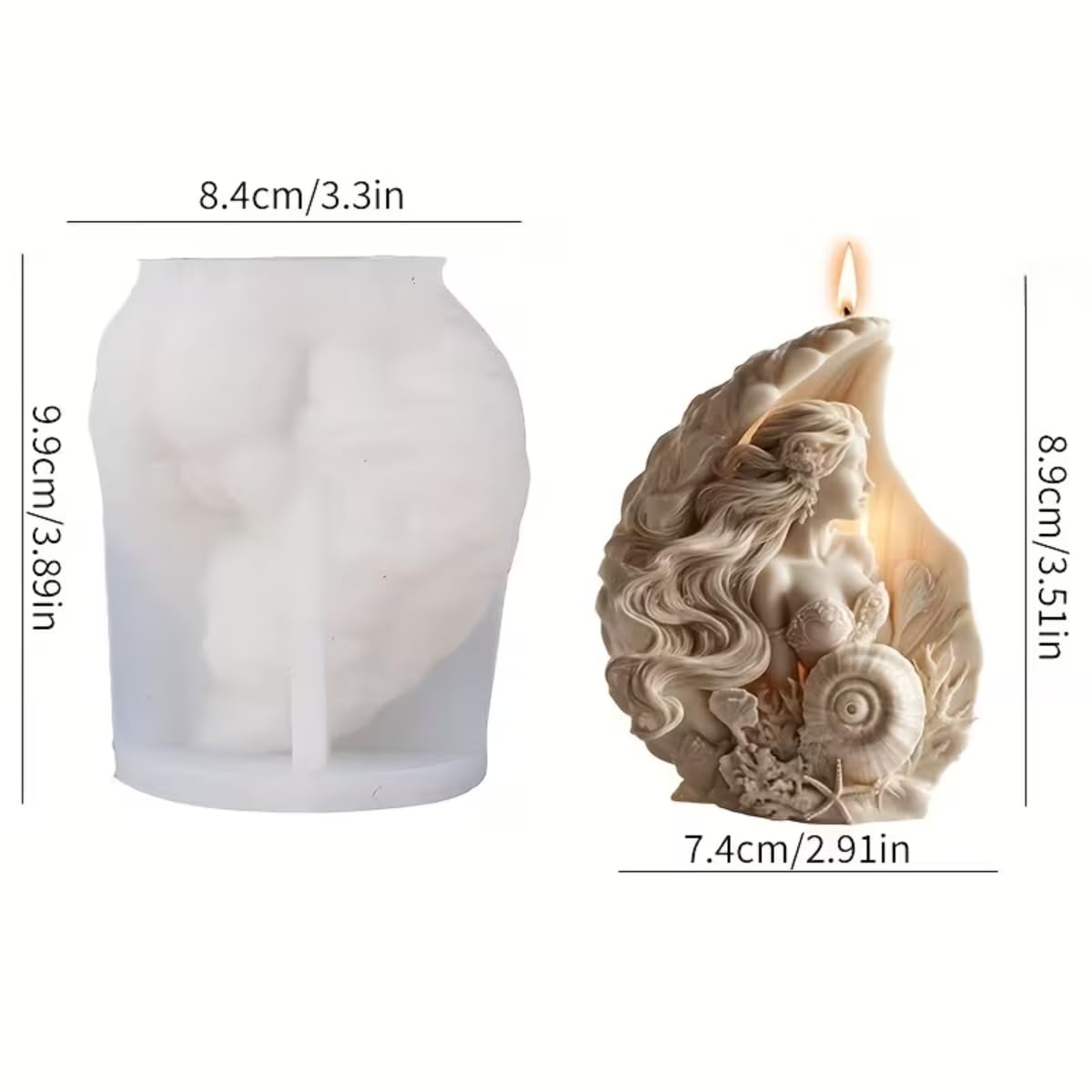Ocean Conch Mermaid Mold MB092