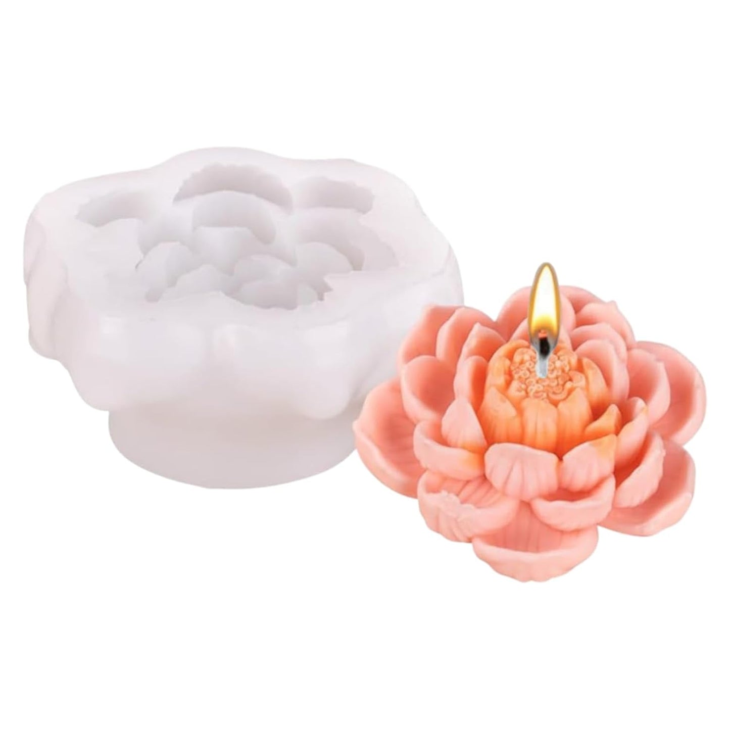 3D Lotus Candle Mold II MB146