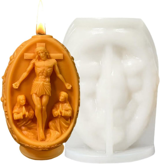 Jesus & Easter Egg Sculpture Candle Mold MB168