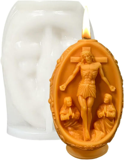 Jesus & Easter Egg Sculpture Candle Mold MB168