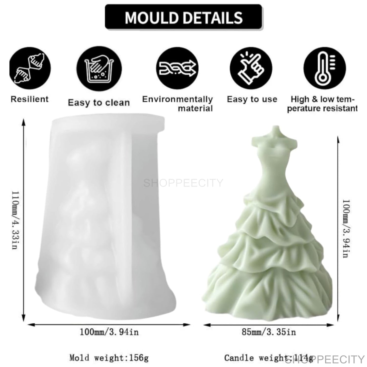 Women Wedding Dress Candle Mold MB090