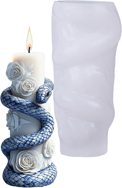 Snake Rose Pilar Candle Mold MB130