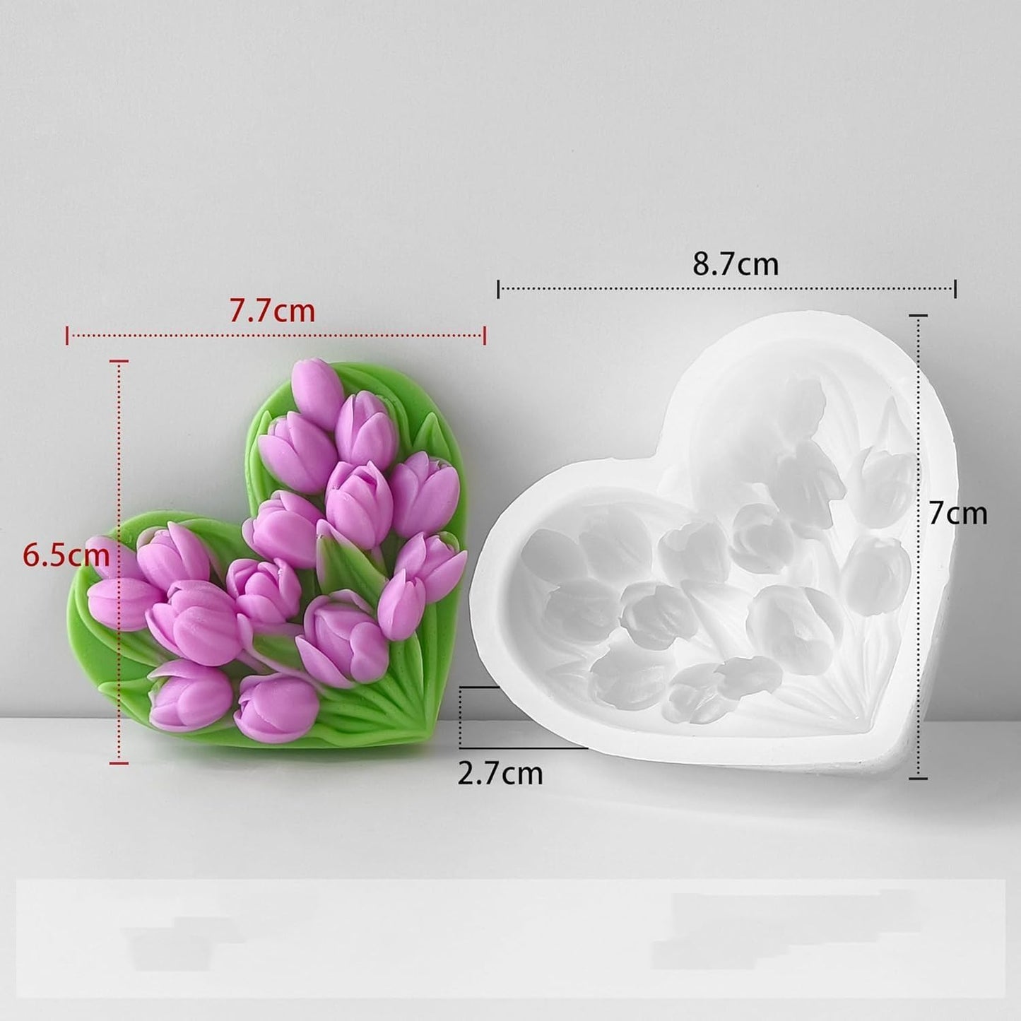 Heart Flower Mold MB072