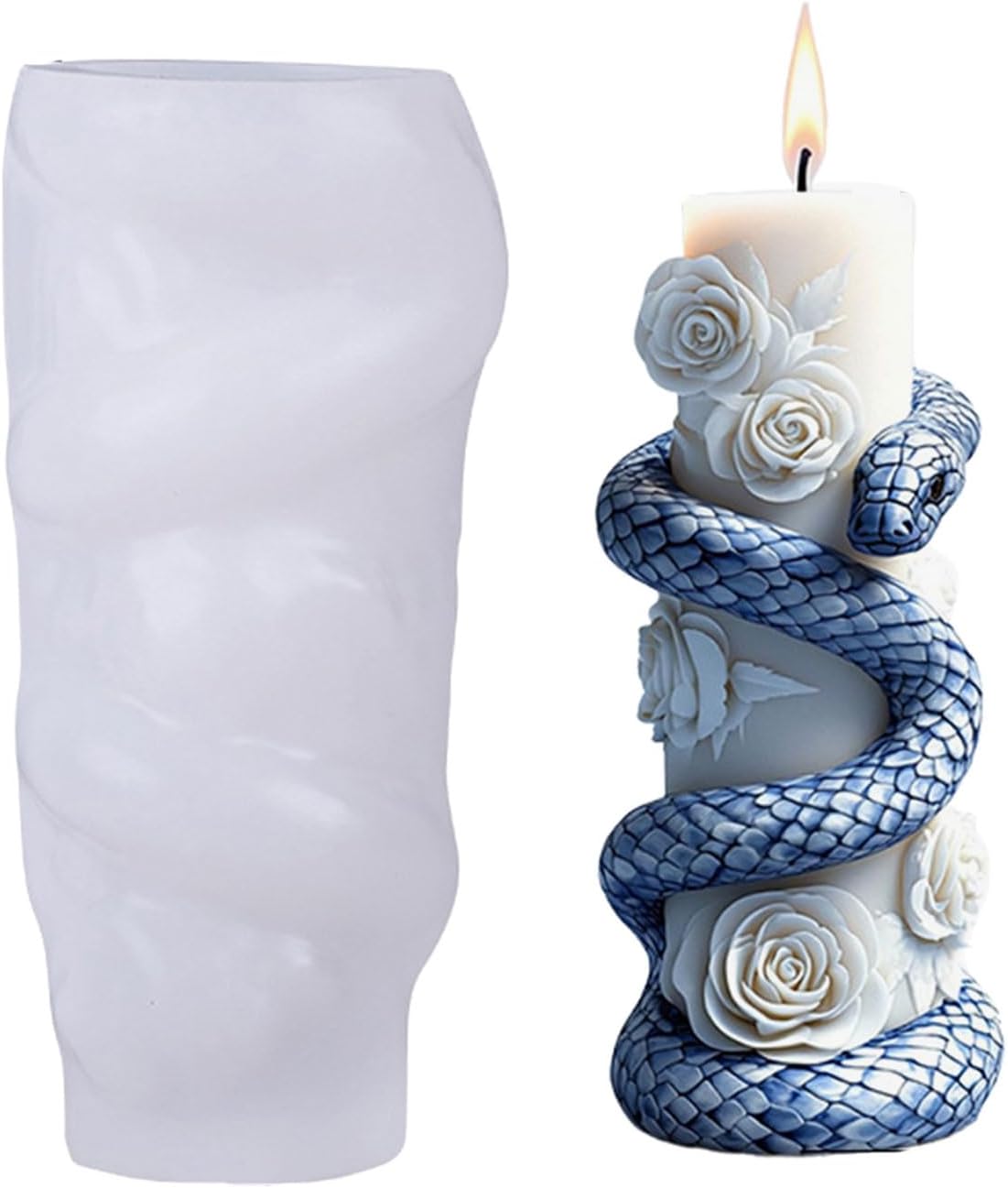 Snake Rose Pilar Candle Mold MB130
