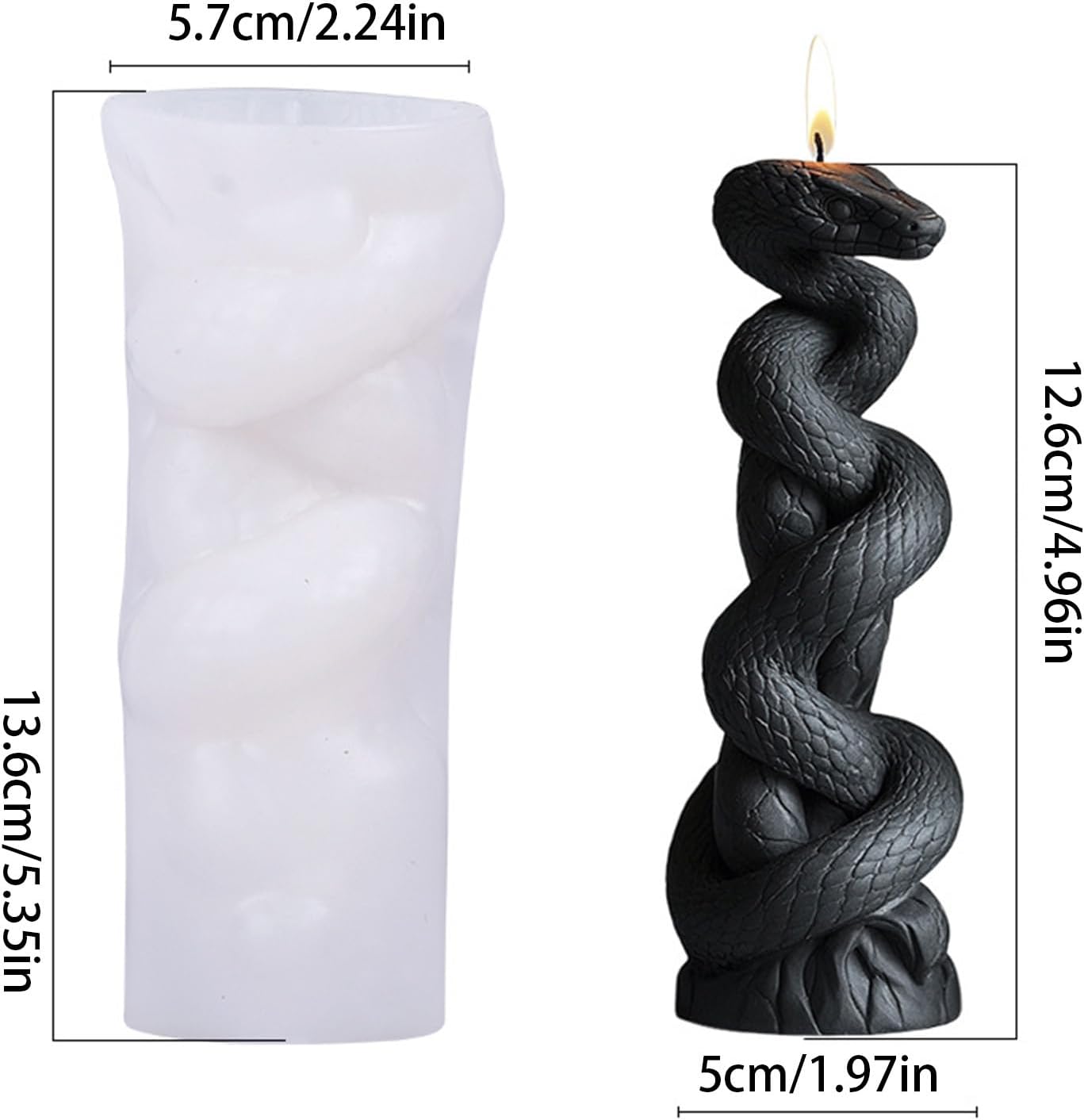Snake Candle Silicone Mold MB128