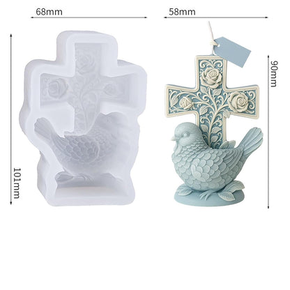 Cross Bird Flower Mold MB108