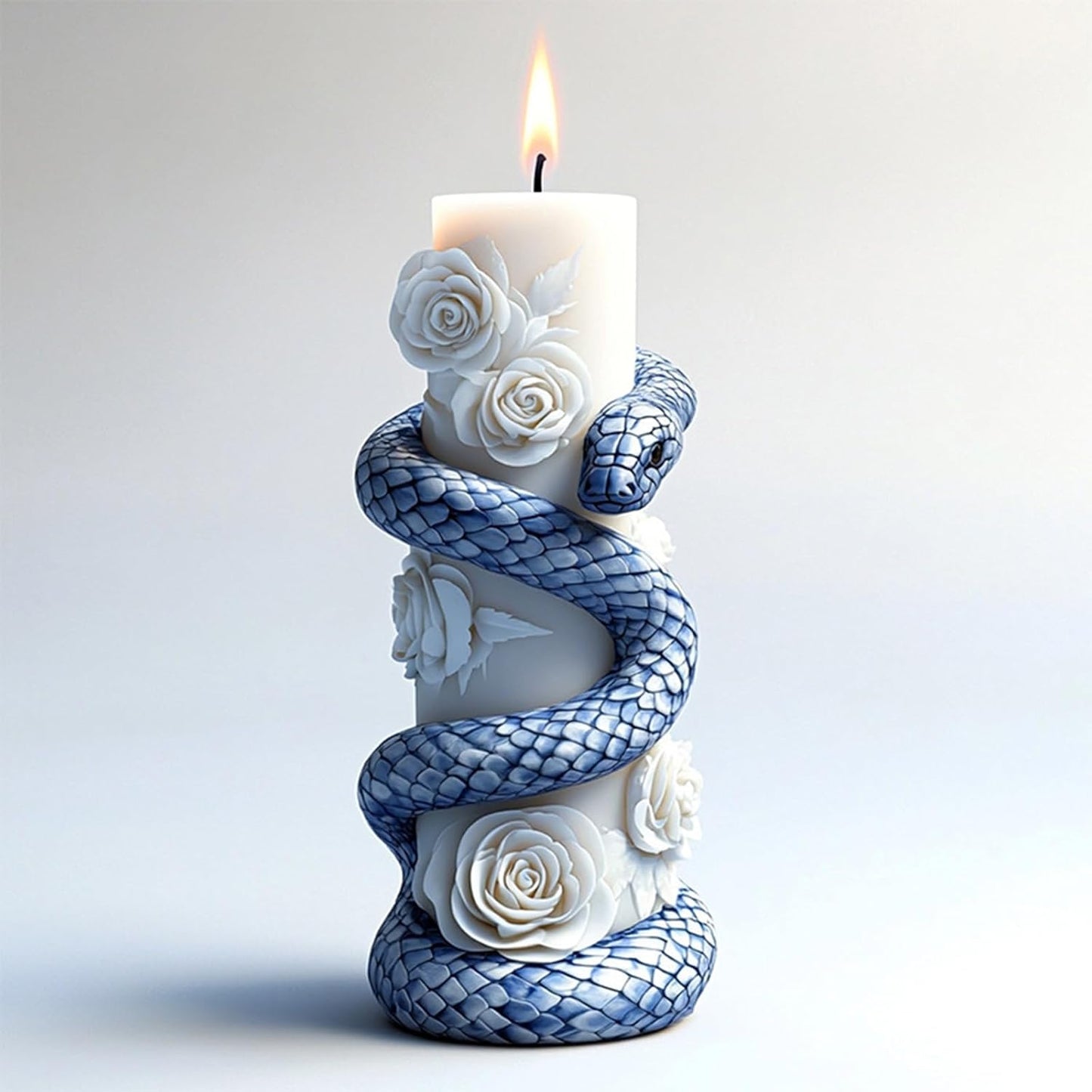 Snake Rose Pilar Candle Mold MB130