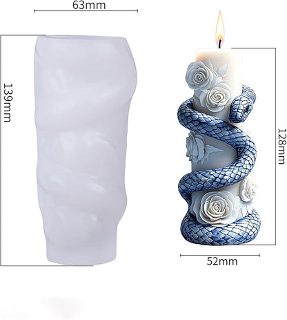 Snake Rose Pilar Candle Mold MB130