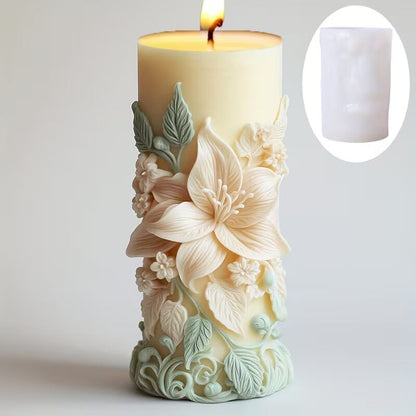 Floral Pillar Candle Mold MB149