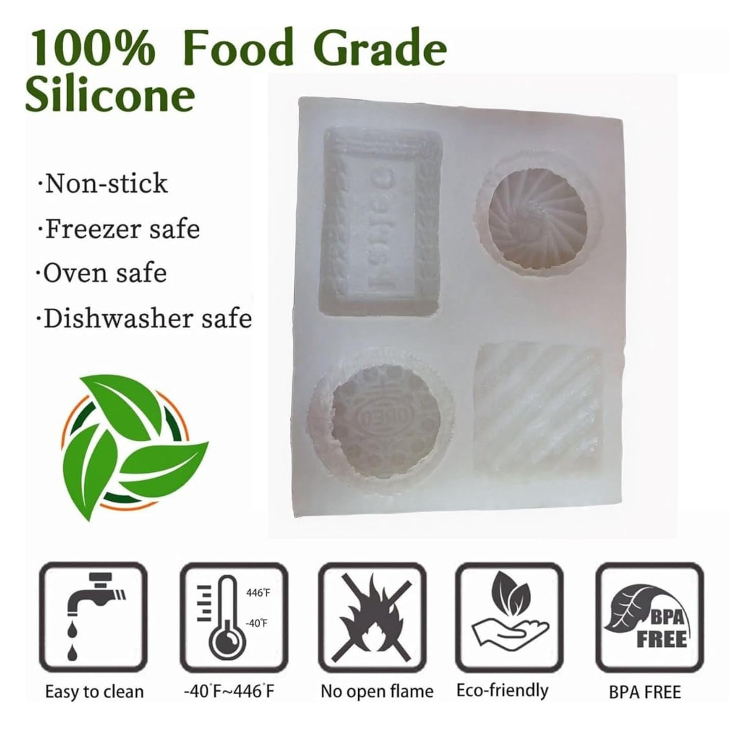 4 Cavity Different Shape Biscuit Mold MB076