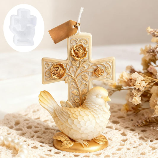 Cross Bird Flower Mold MB108