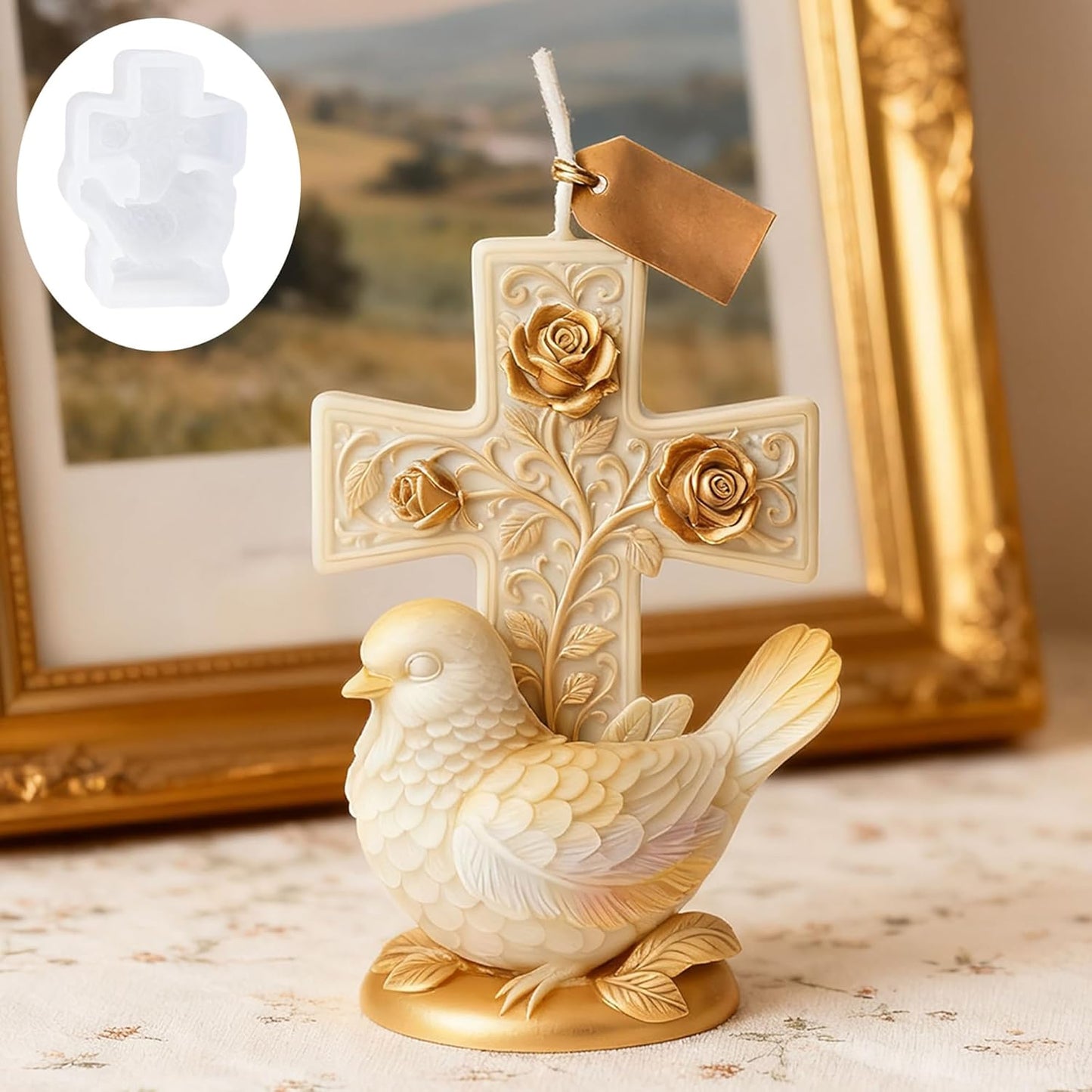 Cross Bird Flower Mold MB108