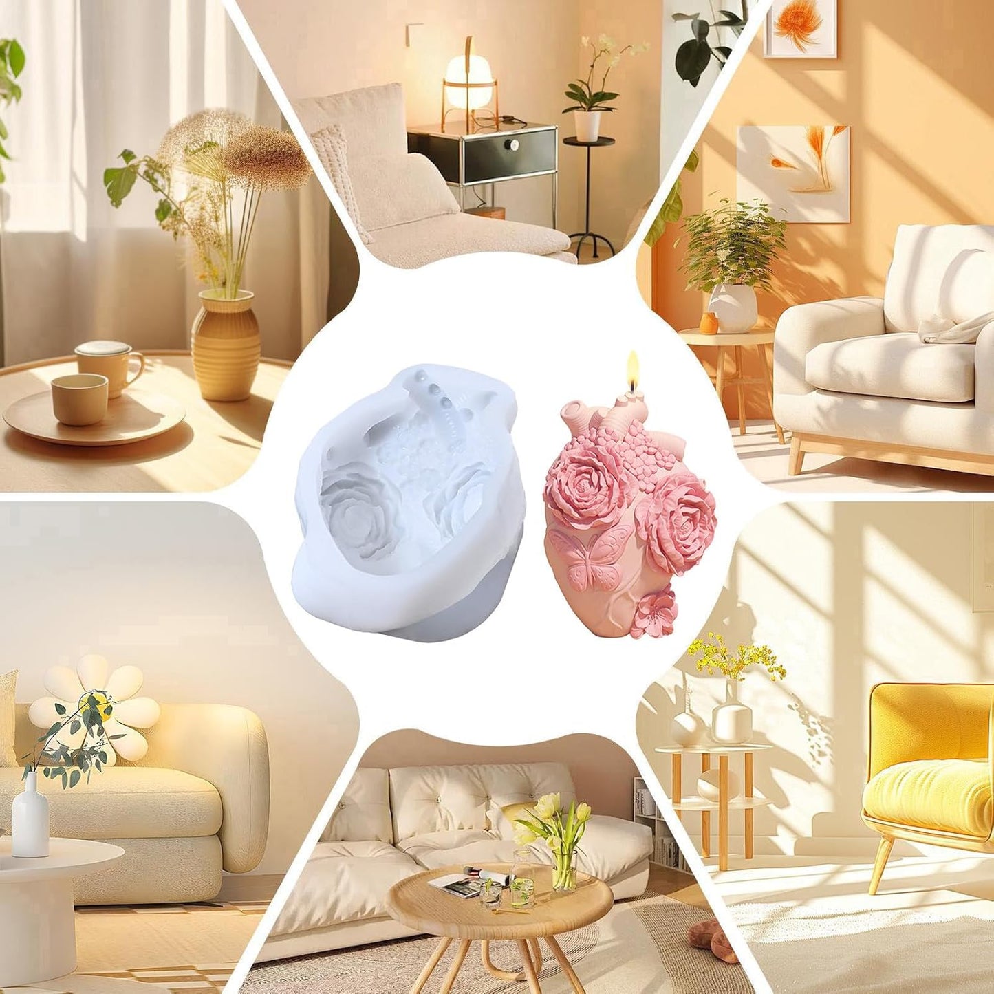 Heart Floral Mold MB184