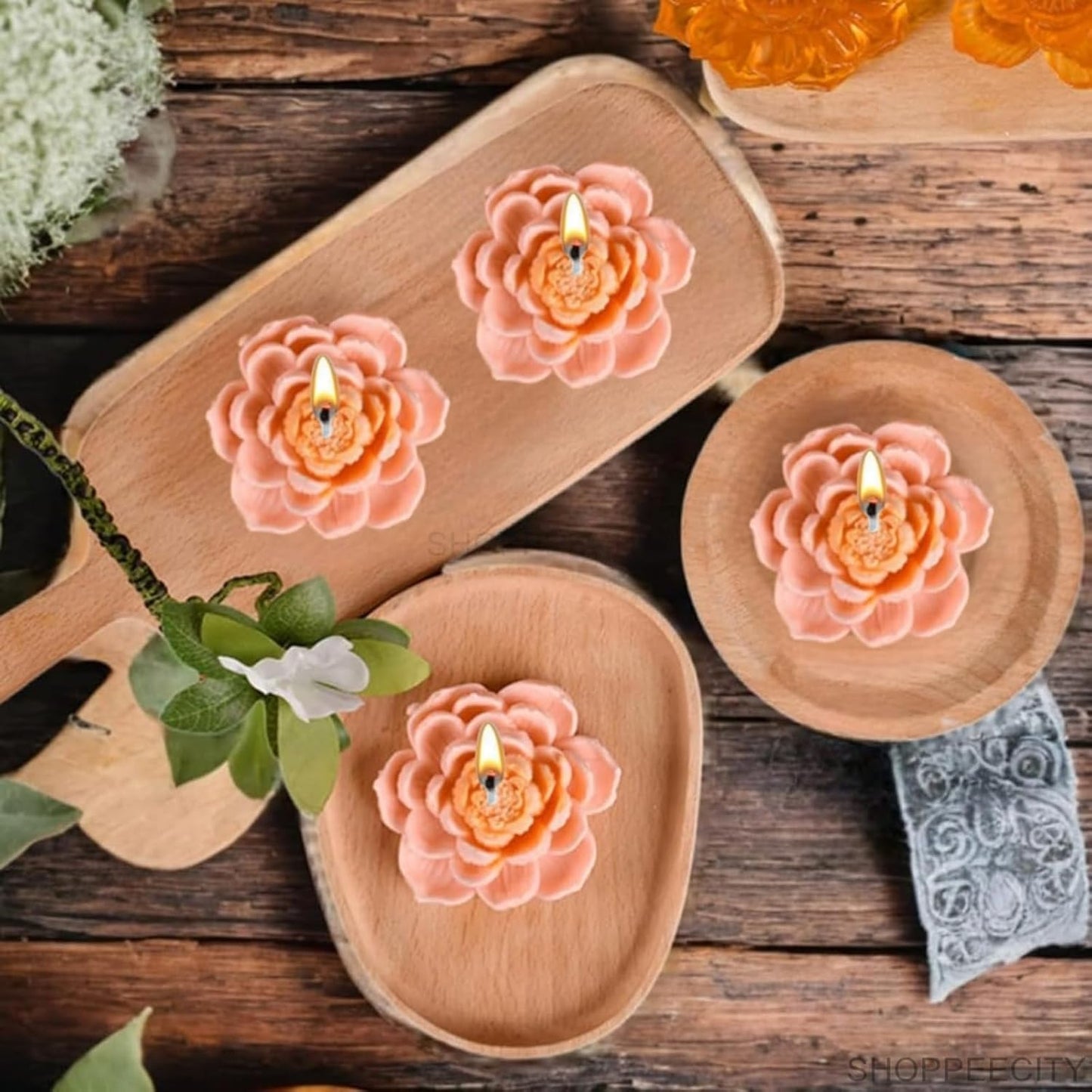 3D Lotus Candle Mold II MB146