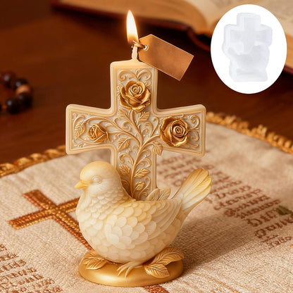 Cross Bird Flower Mold MB108