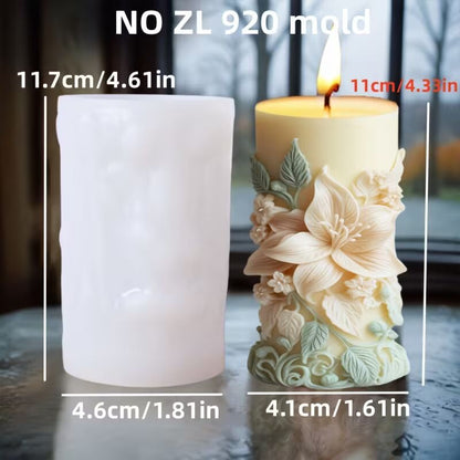 Floral Pillar Candle Mold MB149