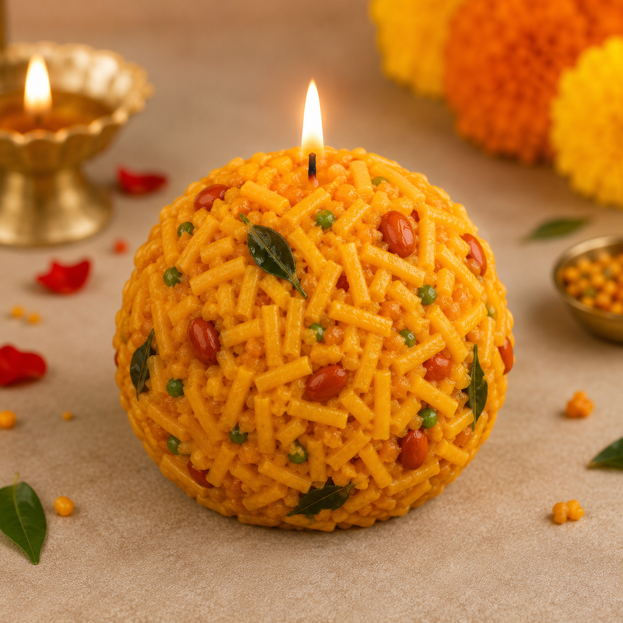 Namkeen Chivda Laddu Candle Mold MB226