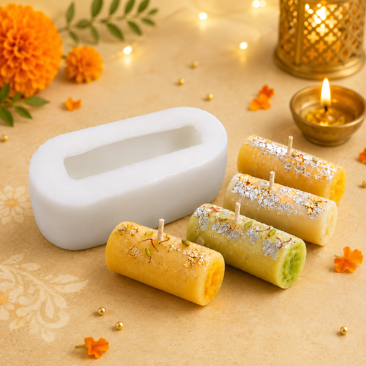 Kaju Roll Mithai Candle Mold MB220