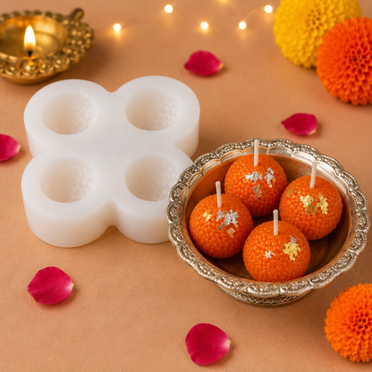 4 Cavity Motichoor Laddu Candle Mold  MB237