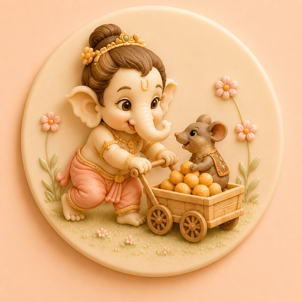 Joyful Ganesha Cart Mold ADM035