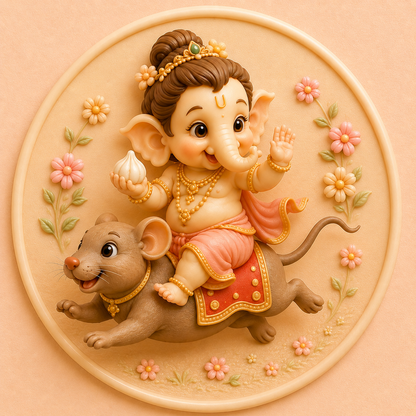 Mushak Savari Ganesha Mold ADM039