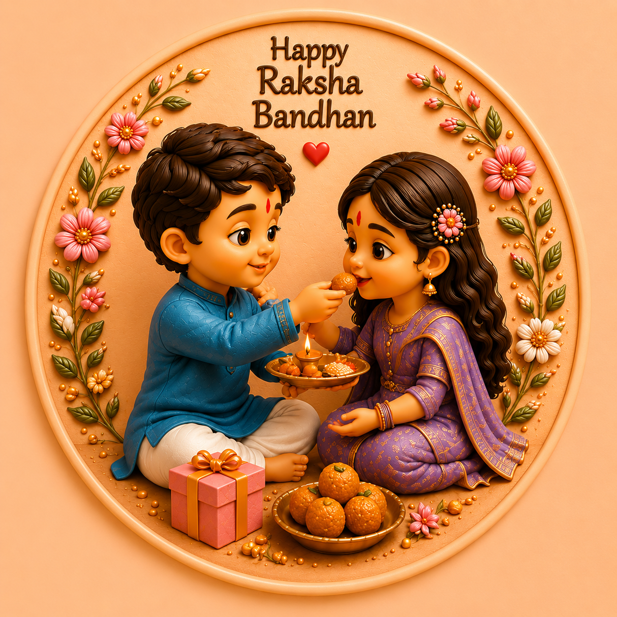 Sweet Sibling Moments Raksha Bandhan Mold ADM046