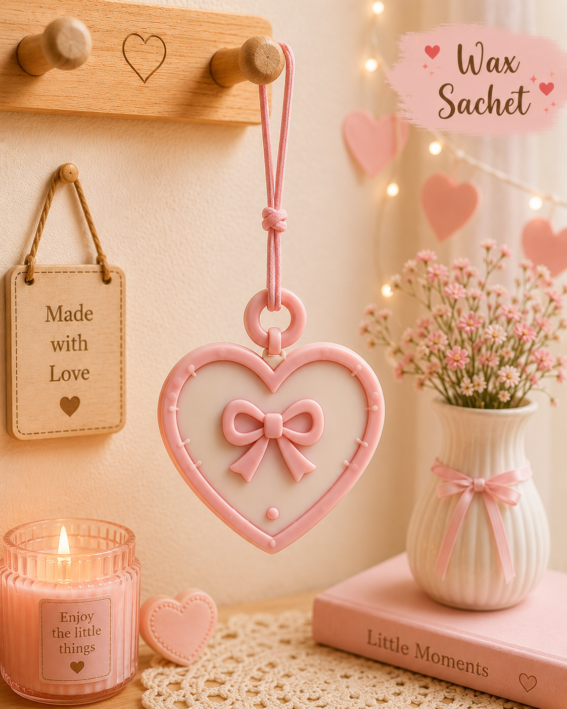 Pretty Bow Heart Sachet Mold WM050