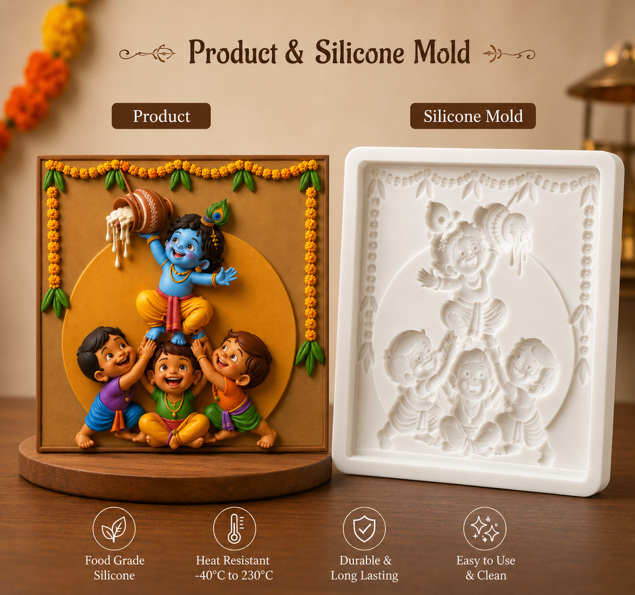 Joyful Krishna Friends Mold ADM012