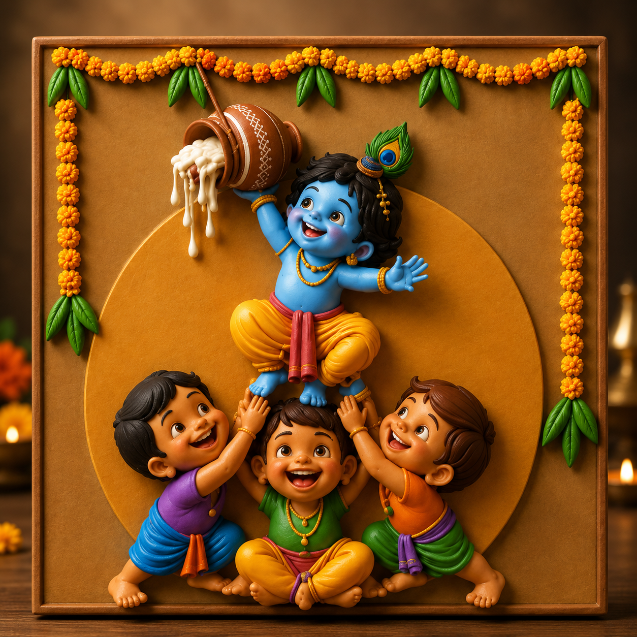 Joyful Krishna Friends Mold ADM012