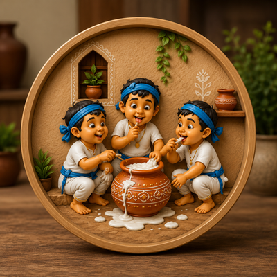 Makhan Sharing Krishna Mold  ADM019