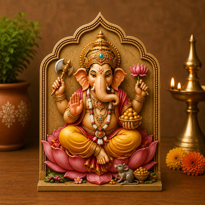 Lotus Ganesha Mold ADM025