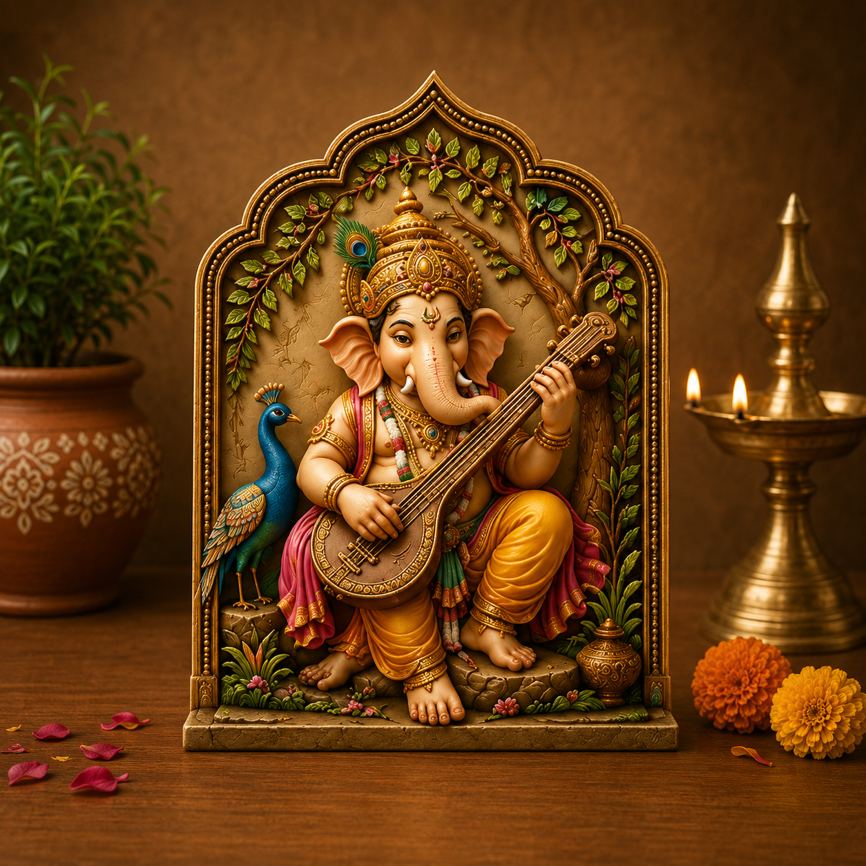 Veena Ganesha Mold ADM026