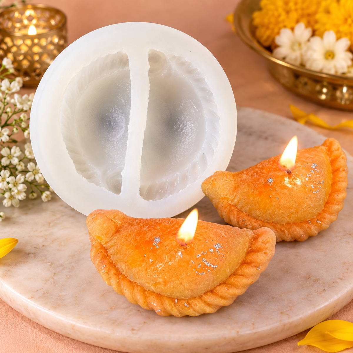 2 Cavity Gunjiya Candle Mold MB141