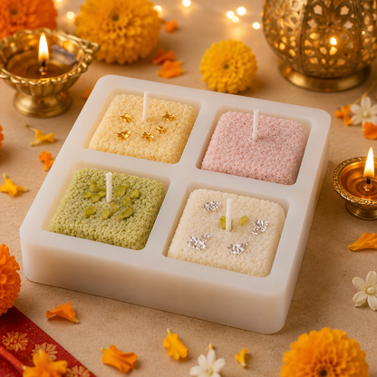 4 Cavity Barfi Silicone Mold MB229