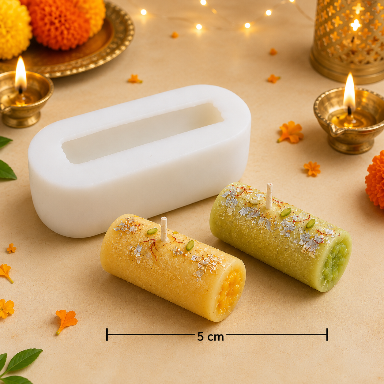 Kaju Roll Mithai Candle Mold MB220