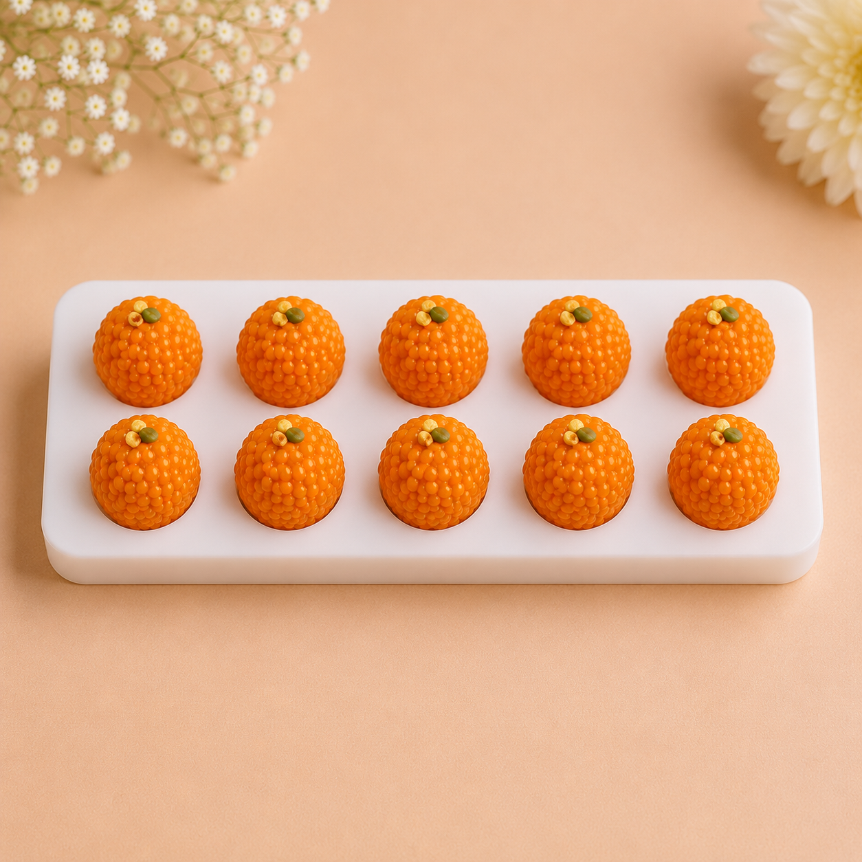 10  Cavity Motichur Laddu Miniature Mold CD017