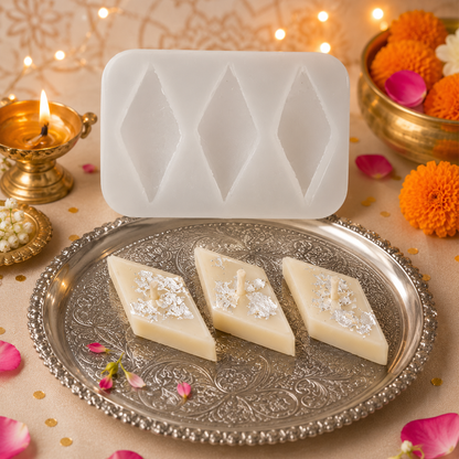 3 Cavity Kaju Katli Candle Mould MB233