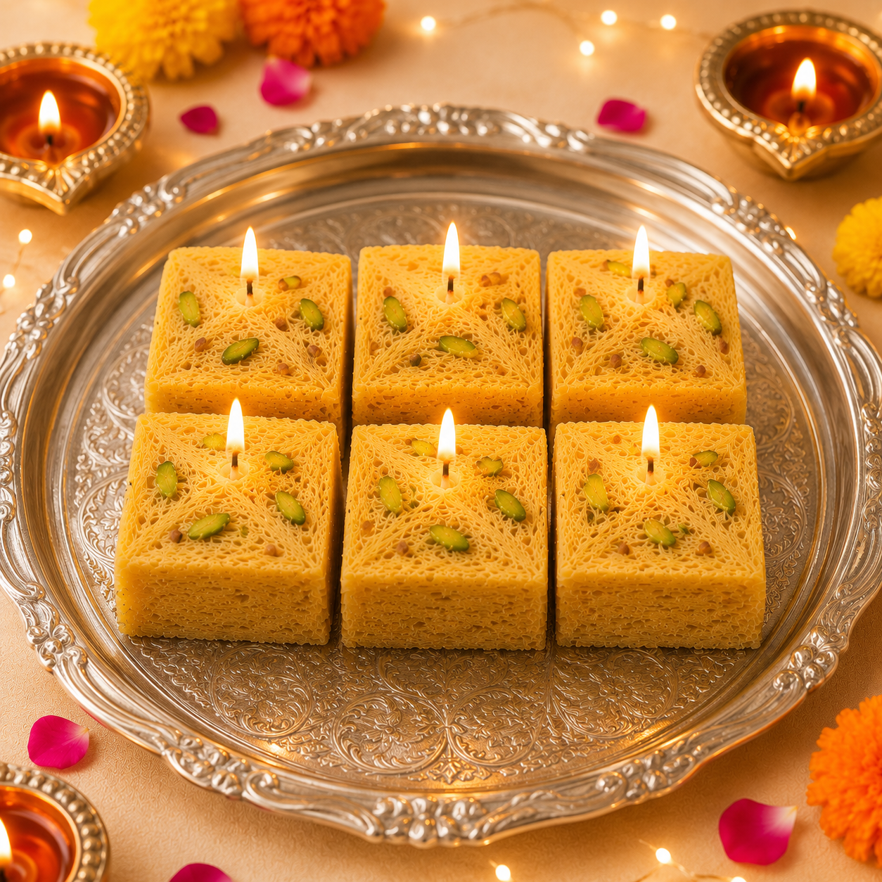 4 Cavity SoanPapdi Candle Mold MB234