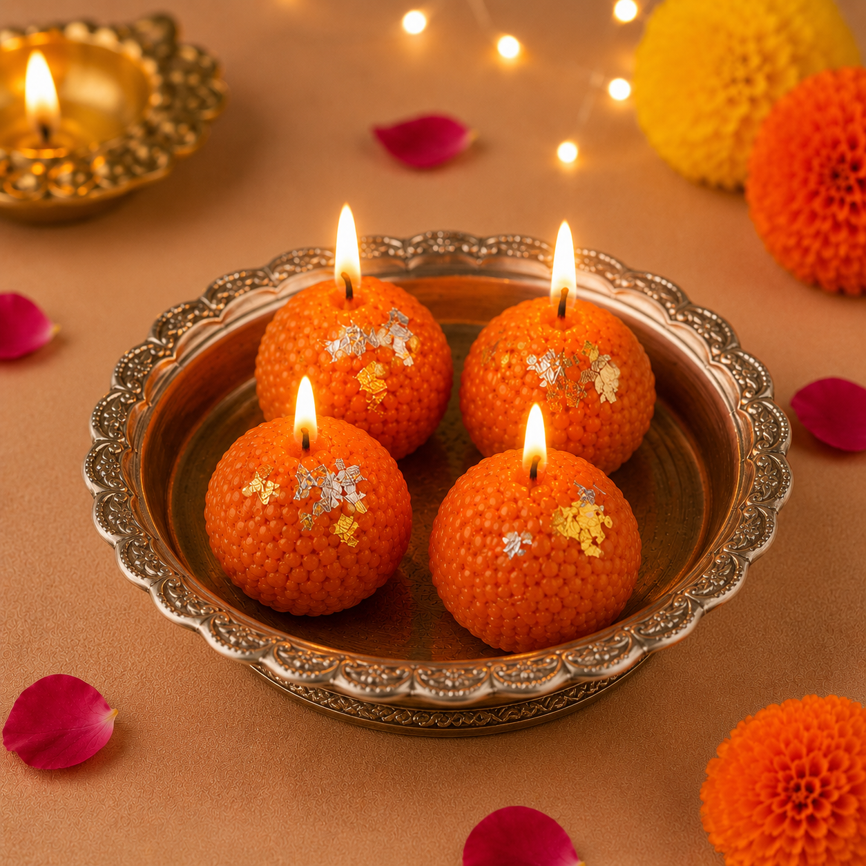 4 Cavity Motichoor Laddu Candle Mold  MB237