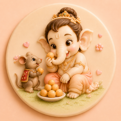 Laddu Priya Ganapati Mold ADM030