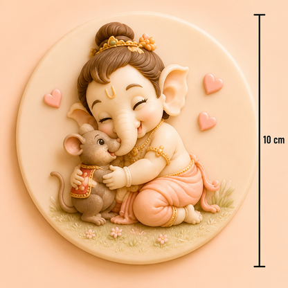 Baby Ganesha Hugging Mushak Mold ADM032