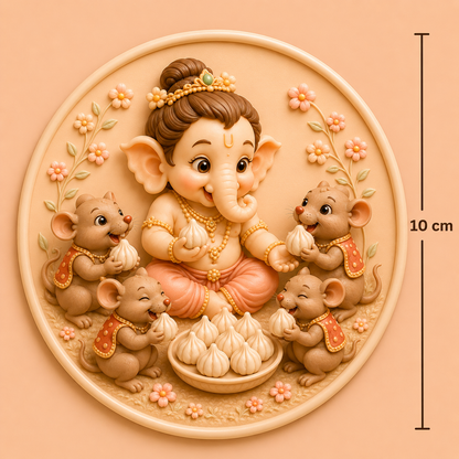 Ganesha Sharing Modaks With Mushak Friends Mold ADM038