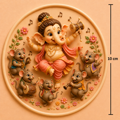 Dancing Ganesha with Mushak Friends Mold ADM040