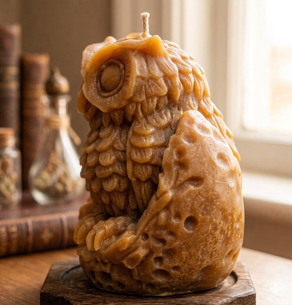 Owl With Moon Candle Silicon Mould MB088