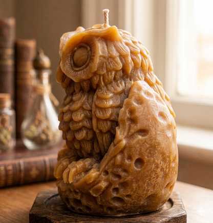 Owl With Moon Candle Silicon Mould MB088