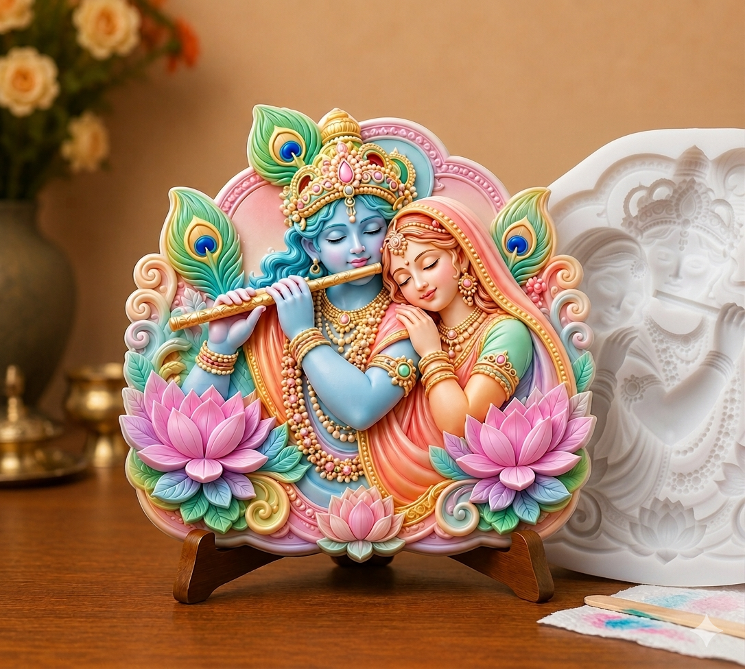 Radha Krishna Lotus Mold ADM014